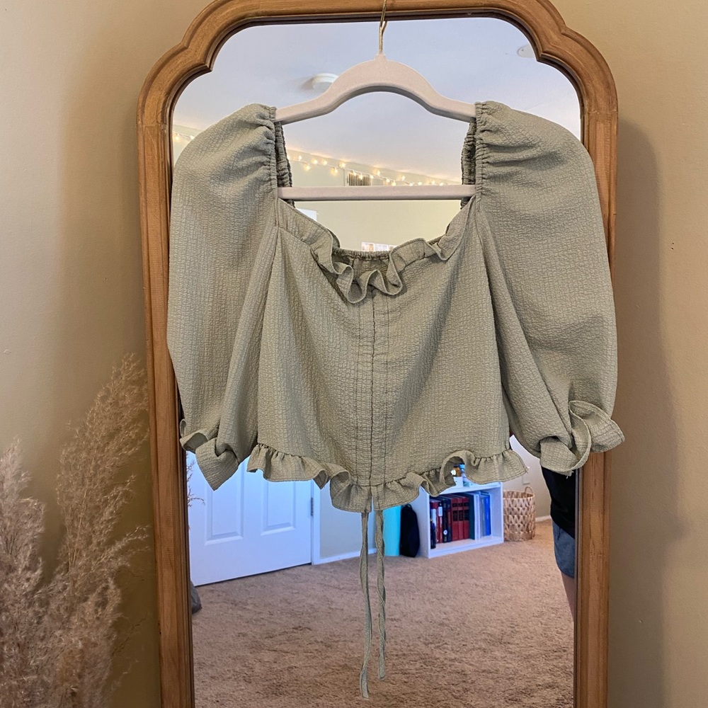 Green Ruffle Shirt
